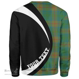 ScotsTee Shop Scottish Cranston Ancient Clan Crest Personalized Tartan Sweatshirt Circle Style Back Shirt with Your Text