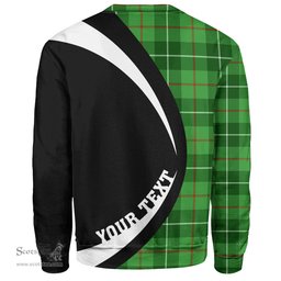 ScotsTee Shop Scottish Clephan (or Clephane) Clan Crest Personalized Tartan Sweatshirt Circle Style Back Shirt with Your Text