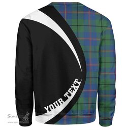 ScotsTee Shop Scottish Carmichael Modern Clan Crest Personalized Tartan Sweatshirt Circle Style Back Shirt with Your Text