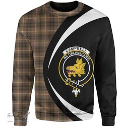 ScotsTee Shop Scottish Campbell Marquis of Lorne Weathered 2 Clan Crest Personalized Tartan Sweatshirt Circle Style Back Shirt with Your Text