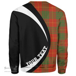 ScotsTee Shop Scottish Cameron Ancient Clan Crest Personalized Tartan Sweatshirt Circle Style Back Shirt with Your Text
