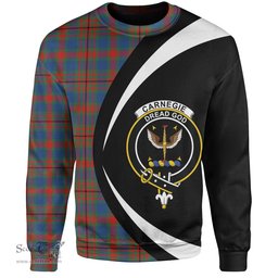 ScotsTee Shop Scottish Carnegie Modern Clan Crest Personalized Tartan Sweatshirt Circle Style Back Shirt with Your Text
