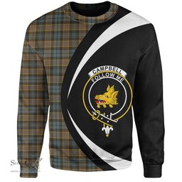 ScotsTee Shop Scottish Campbell of Breadalbane Weathered 2 Clan Crest Personalized Tartan Sweatshirt Circle Style Back Shirt with Your Text