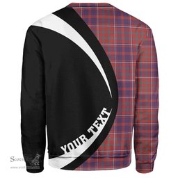 ScotsTee Shop Scottish Cameron of Locheil Weathered 2 Clan Crest Personalized Tartan Sweatshirt Circle Style Back Shirt with Your Text