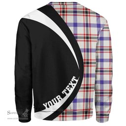ScotsTee Shop Scottish Boswell Dress Modern Clan Crest Personalized Tartan Sweatshirt Circle Style Back Shirt with Your Text