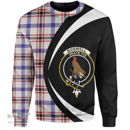 ScotsTee Shop Scottish Boswell Dress Modern Clan Crest Personalized Tartan Sweatshirt Circle Style Back Shirt with Your Text