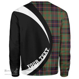 ScotsTee Shop Scottish Cochrane (Cochran) Modern Clan Crest Personalized Tartan Sweatshirt Circle Style Back Shirt with Your Text
