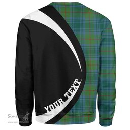 ScotsTee Shop Scottish Cranston Modern Clan Crest Personalized Tartan Sweatshirt Circle Style Back Shirt with Your Text