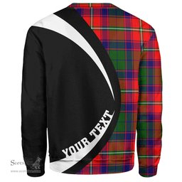 ScotsTee Shop Scottish Charteris District Clan Crest Personalized Tartan Sweatshirt Circle Style Back Shirt with Your Text