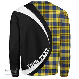 ScotsTee Shop Scottish Carlisle (Carlill) Modern Clan Crest Personalized Tartan Sweatshirt Circle Style Back Shirt with Your Text