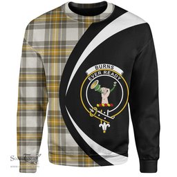 ScotsTee Shop Scottish Burns Ancient Clan Crest Personalized Tartan Sweatshirt Circle Style Back Shirt with Your Text