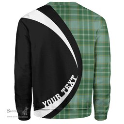 ScotsTee Shop Scottish Currie Ancient Clan Crest Personalized Tartan Sweatshirt Circle Style Back Shirt with Your Text
