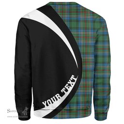 ScotsTee Shop Scottish Cockburn (Coburn) Ancient Clan Crest Personalized Tartan Sweatshirt Circle Style Back Shirt with Your Text