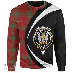 ScotsTee Shop Scottish Carruthers Modern Clan Crest Personalized Tartan Sweatshirt Circle Style Back Shirt with Your Text