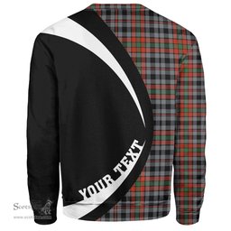 ScotsTee Shop Scottish Borthwick Ancient Clan Crest Personalized Tartan Sweatshirt Circle Style Back Shirt with Your Text