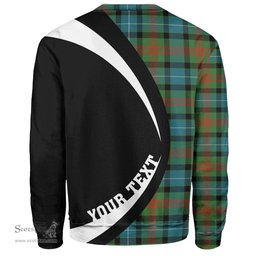 ScotsTee Shop Scottish Curry (Currie) Ancient Clan Crest Personalized Tartan Sweatshirt Circle Style Back Shirt with Your Text