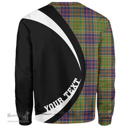 ScotsTee Shop Scottish Bowie Modern Clan Crest Personalized Tartan Sweatshirt Circle Style Back Shirt with Your Text