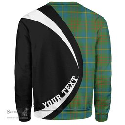 ScotsTee Shop Scottish Cameron of Lochiel Hunting Ancient 2 Clan Crest Personalized Tartan Sweatshirt Circle Style Back Shirt with Your Text