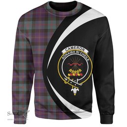 ScotsTee Shop Scottish Cameron of Erracht 3 Weathered 2 Clan Crest Personalized Tartan Sweatshirt Circle Style Back Shirt with Your Text