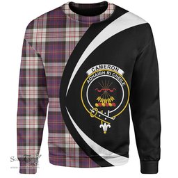 ScotsTee Shop Scottish Cameron of Erracht Dress 2 Weathered 2 Clan Crest Personalized Tartan Sweatshirt Circle Style Back Shirt with Your Text