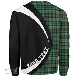 ScotsTee Shop Scottish Campbell of Breadalbane Ancient 2 Clan Crest Personalized Tartan Sweatshirt Circle Style Back Shirt with Your Text