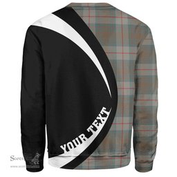 ScotsTee Shop Scottish Cranston Weathered Clan Crest Personalized Tartan Sweatshirt Circle Style Back Shirt with Your Text