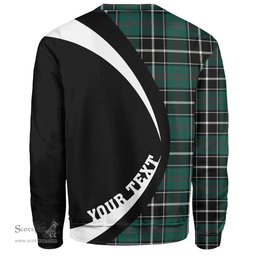 ScotsTee Shop Scottish Cleghorn Modern Clan Crest Personalized Tartan Sweatshirt Circle Style Back Shirt with Your Text
