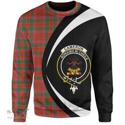 ScotsTee Shop Scottish Cameron of Lochiel 2 Ancient 2 Clan Crest Personalized Tartan Sweatshirt Circle Style Back Shirt with Your Text