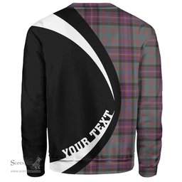 ScotsTee Shop Scottish Cochrane (Cochran) Weathered Clan Crest Personalized Tartan Sweatshirt Circle Style Back Shirt with Your Text