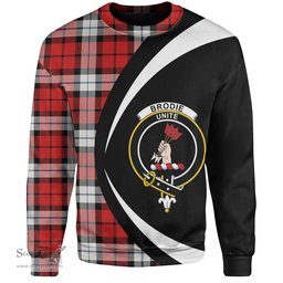 ScotsTee Shop Scottish Brodie Dress Clan Crest Personalized Tartan Sweatshirt Circle Style Back Shirt with Your Text