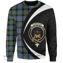 ScotsTee Shop Scottish Cameron of Erracht 3 Ancient 2 Clan Crest Personalized Tartan Sweatshirt Circle Style Back Shirt with Your Text