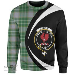 ScotsTee Shop Scottish Currie Modern Clan Crest Personalized Tartan Sweatshirt Circle Style Back Shirt with Your Text