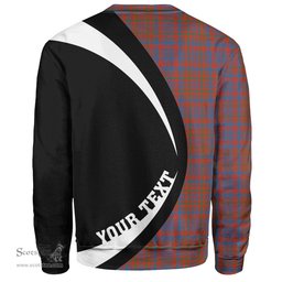 ScotsTee Shop Scottish Campbell of Loudon Plaid Ancient 2 Clan Crest Personalized Tartan Sweatshirt Circle Style Back Shirt with Your Text