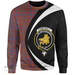 ScotsTee Shop Scottish Campbell of Loudon Plaid Ancient 2 Clan Crest Personalized Tartan Sweatshirt Circle Style Back Shirt with Your Text