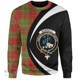 ScotsTee Shop Scottish Burnett of Powis Modern Clan Crest Personalized Tartan Sweatshirt Circle Style Back Shirt with Your Text