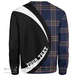ScotsTee Shop Scottish Crichton (Creighton) Modern Clan Crest Personalized Tartan Sweatshirt Circle Style Back Shirt with Your Text
