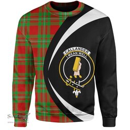 ScotsTee Shop Scottish Callander Clan Crest Personalized Tartan Sweatshirt Circle Style Back Shirt with Your Text