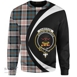ScotsTee Shop Scottish Cameron of Erracht Dress Ancient 2 Clan Crest Personalized Tartan Sweatshirt Circle Style Back Shirt with Your Text