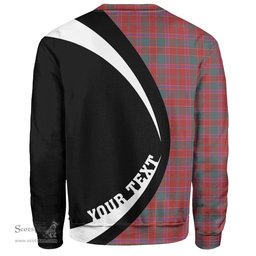 ScotsTee Shop Scottish Cameron of Lochiel 2 (Munro 2) Weathered Clan Crest Personalized Tartan Sweatshirt Circle Style Back Shirt with Your Text