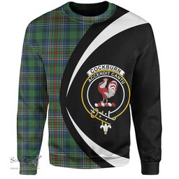 ScotsTee Shop Scottish Cockburn (Coburn) Modern Clan Crest Personalized Tartan Sweatshirt Circle Style Back Shirt with Your Text
