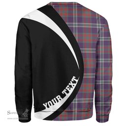 ScotsTee Shop Scottish Cathcart Weathered Clan Crest Personalized Tartan Sweatshirt Circle Style Back Shirt with Your Text