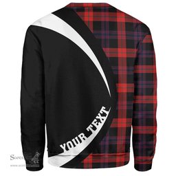 ScotsTee Shop Scottish Brown (Broun) Modern Clan Crest Personalized Tartan Sweatshirt Circle Style Back Shirt with Your Text