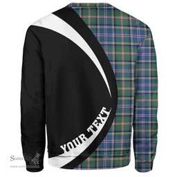 ScotsTee Shop Scottish Couper (Cooper) Modern Clan Crest Personalized Tartan Sweatshirt Circle Style Back Shirt with Your Text