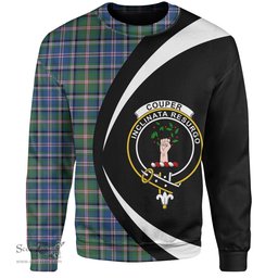 ScotsTee Shop Scottish Couper (Cooper) Modern Clan Crest Personalized Tartan Sweatshirt Circle Style Back Shirt with Your Text