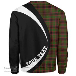 ScotsTee Shop Scottish Buchan Modern Clan Crest Personalized Tartan Sweatshirt Circle Style Back Shirt with Your Text