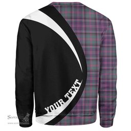 ScotsTee Shop Scottish Couper (Cooper) Weathered Clan Crest Personalized Tartan Sweatshirt Circle Style Back Shirt with Your Text
