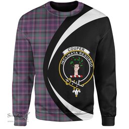 ScotsTee Shop Scottish Couper (Cooper) Weathered Clan Crest Personalized Tartan Sweatshirt Circle Style Back Shirt with Your Text