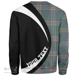 ScotsTee Shop Scottish Crichton (Creighton) Weathered Clan Crest Personalized Tartan Sweatshirt Circle Style Back Shirt with Your Text