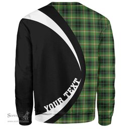 ScotsTee Shop Scottish Campbell Marquis of Lorne Ancient 2 Clan Crest Personalized Tartan Sweatshirt Circle Style Back Shirt with Your Text