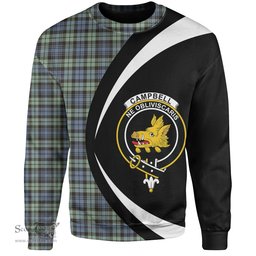 ScotsTee Shop Scottish Campbell of Inveraray Ancient 2 Clan Crest Personalized Tartan Sweatshirt Circle Style Back Shirt with Your Text